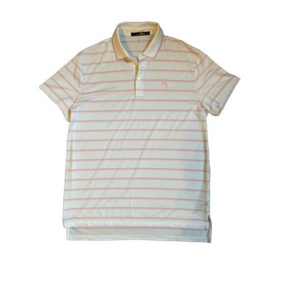 Ralph Lauren Other - Ralph Lauren RLX Moisture Wicking Polo White with Pink Stripes Size Large L